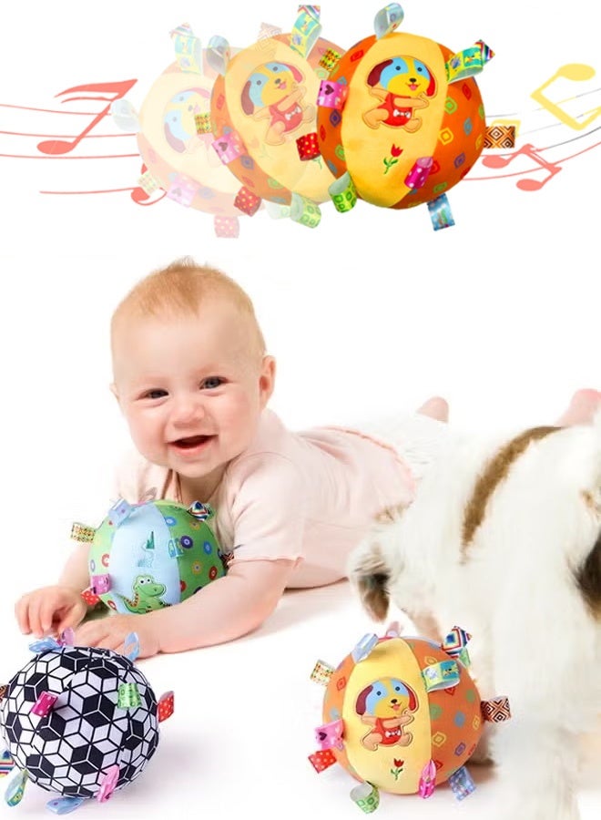 Berma Baby Plush baby grasping ball, baby rattle ball  sensory ball for infants and toddlers, soft plush rattle ball toy for early education, cloth baby toys for sensory development, toys for 6-12 month old babies - Image 5