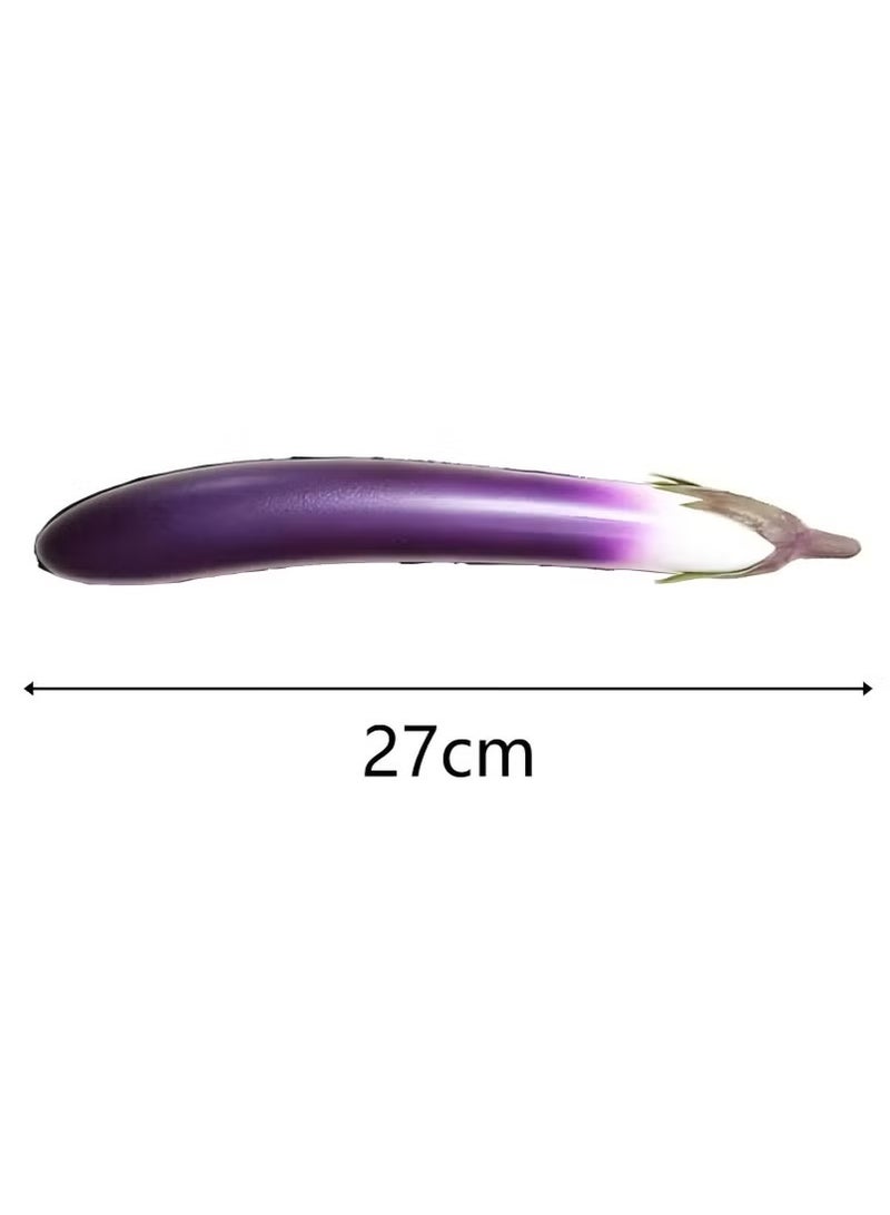 2 PCS Lifelike Soft PU Cucumber&Eggplant, Cabinet Food Display Decorative Vegetable Model, Vegetable Home Kitchen House Table Show - Image 5