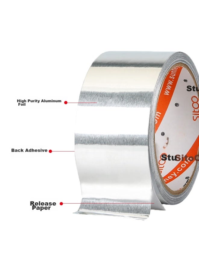 SITOO Aluminum Foil Tape, Waterproof Tape For Leak Repair, Heat-resistant Insulation Seal, Sink Waterproof Sticker, Kitchen Wall Oil-proof Paper, Stove Anti-oil Grout Tape, 48mm*10m - Image 3