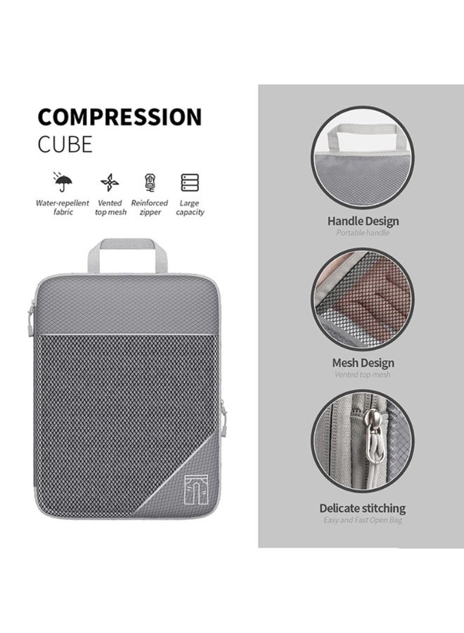 6-Piece Travel Packing Organizer Set – Luggage Cubes, Packing Cubes, Shoe Bags, Toiletry Pouches, Clothes & Underwear Storage, Wrinkle-Free, Beige - Image 3