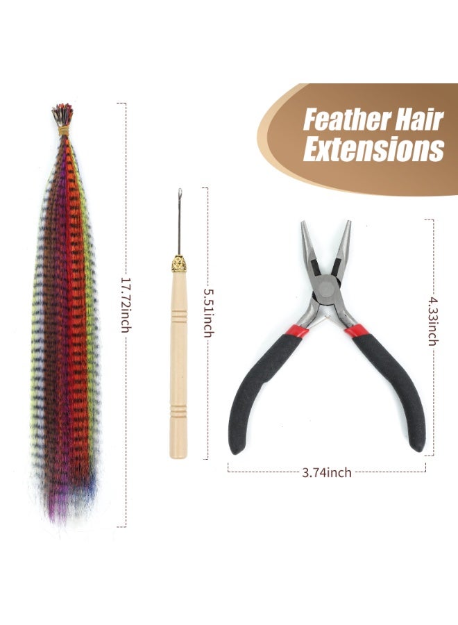 SHINEDOWN 50 Color Hair Feathers Extensions Kit, Feather Extensions For With Feathers For Hair Styling, Includes Feathers Extensions Kit, Suitable For Daily Parties And Festivals - Image 2