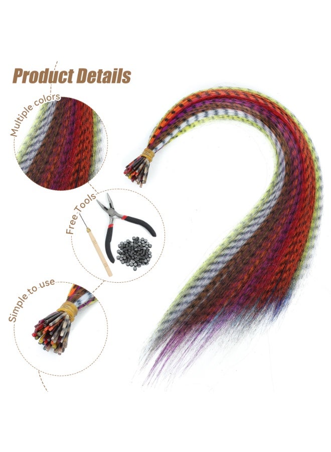 SHINEDOWN 50 Color Hair Feathers Extensions Kit, Feather Extensions For With Feathers For Hair Styling, Includes Feathers Extensions Kit, Suitable For Daily Parties And Festivals - Image 3
