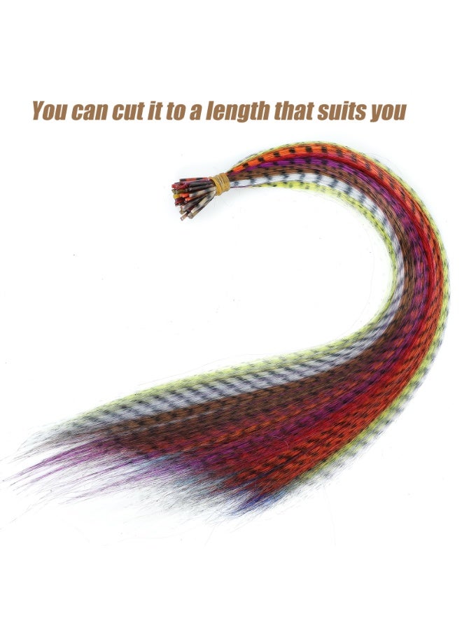 SHINEDOWN 50 Color Hair Feathers Extensions Kit, Feather Extensions For With Feathers For Hair Styling, Includes Feathers Extensions Kit, Suitable For Daily Parties And Festivals - Image 4