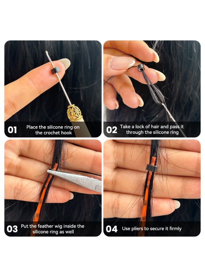 SHINEDOWN 50 Color Hair Feathers Extensions Kit, Feather Extensions For With Feathers For Hair Styling, Includes Feathers Extensions Kit, Suitable For Daily Parties And Festivals - Image 5