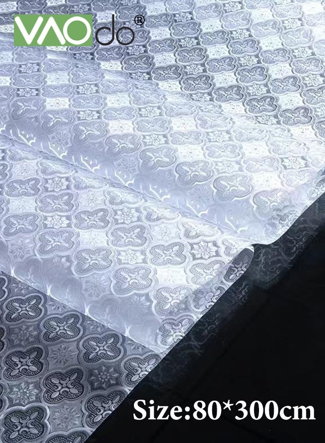 فاو دو فيلم النافذة ثلاثي الأبعاد، لا توجد خصوصية لاصقة للزجاج، خصوصية النافذة، فيلم نافذة زجاج ملون مزخرف، فيلم خصوصية لاصق ثابت للنوافذ قابل للإزالة للأبواب الزجاجية يحجب الحرارة والأشعة فوق البنفسجية 80*300 سم - Image 3