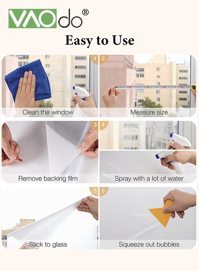 فاو دو فيلم النافذة ثلاثي الأبعاد، لا توجد خصوصية لاصقة للزجاج، خصوصية النافذة، فيلم نافذة زجاج ملون مزخرف، فيلم خصوصية لاصق ثابت للنوافذ قابل للإزالة للأبواب الزجاجية يحجب الحرارة والأشعة فوق البنفسجية 80*300 سم - Image 4
