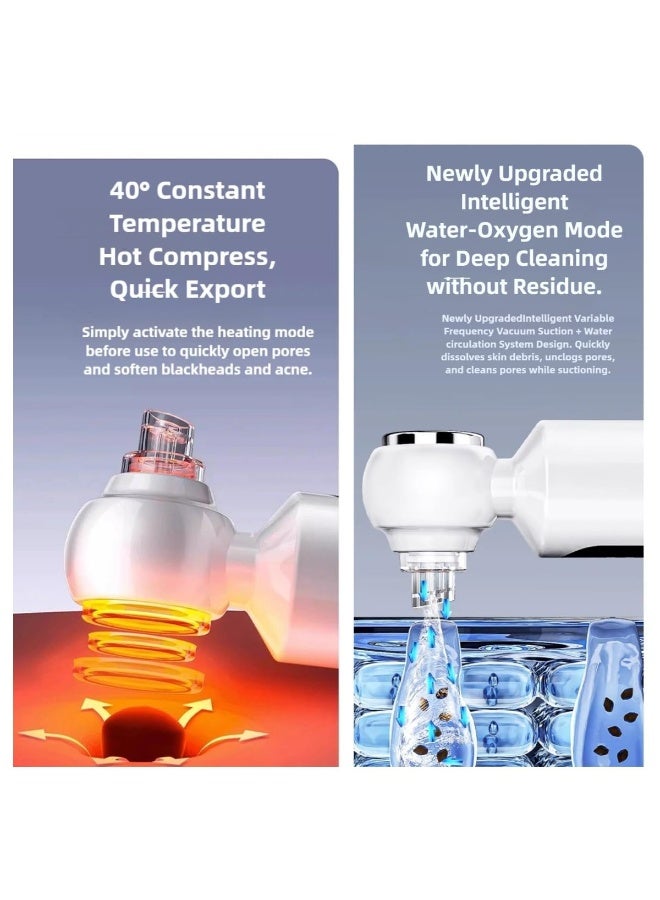 Cleaning Machine, Blackhead Remover Tools, Electric Black Head Vacume Removal Tool with Hot Compress, 4 Adjustments Blackhead Remover Vacuum for Women, USB Pore Cleaner with 6 Suction Cups - Image 3