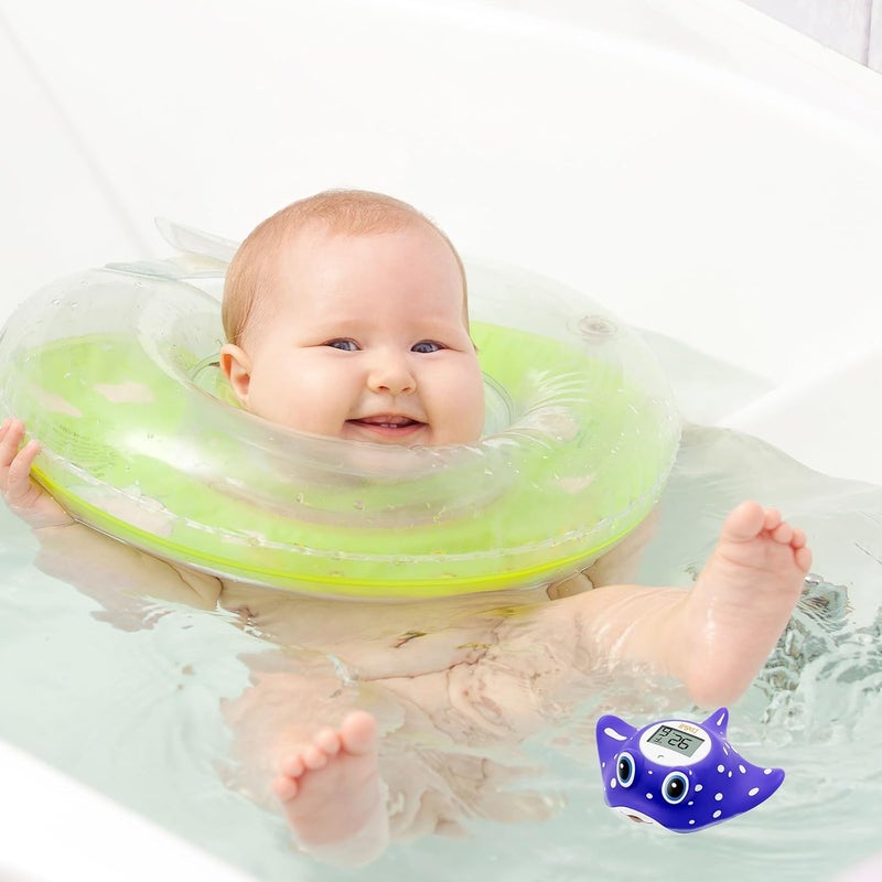 bh Baby Bath Thermometer  Instant Read Digital Thermometer for Infant Bathtub and Room Measure Newborn Water Temperature Safe Toddlers Tub Time Floating Toy  Manta Ray - Image 5