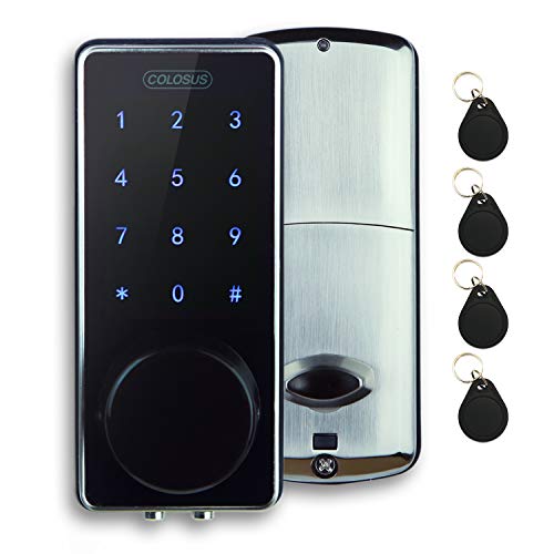 COLOSUS NDL626 Keyless Entry Deadbolt Smart Door Lock with Auto-Lock, Anti-Theft, Touchscreen Keypad– Up to 100 Users – Multiple Codes, 4 Key Fobs, 2 Keys - Image 1