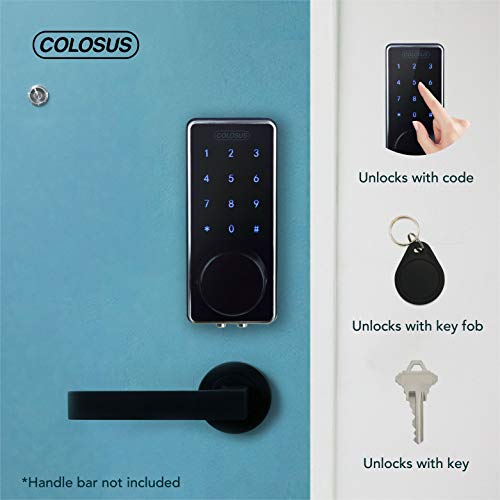 COLOSUS NDL626 Keyless Entry Deadbolt Smart Door Lock with Auto-Lock, Anti-Theft, Touchscreen Keypad– Up to 100 Users – Multiple Codes, 4 Key Fobs, 2 Keys - Image 2