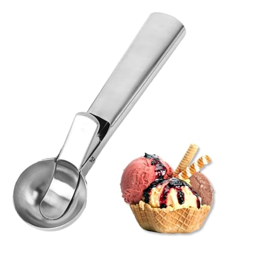 SBA PRIME Advanced Ice Cream Scoop with Easy Release - Stainless Steel, Durable, Ergonomic Handle, Perfect for Ice Cream, Gelato, Sundae, Dishwasher Safe (Silver) (Medium) - Image 1