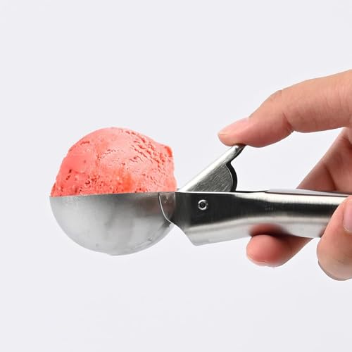 SBA PRIME Advanced Ice Cream Scoop with Easy Release - Stainless Steel, Durable, Ergonomic Handle, Perfect for Ice Cream, Gelato, Sundae, Dishwasher Safe (Silver) (Medium) - Image 5