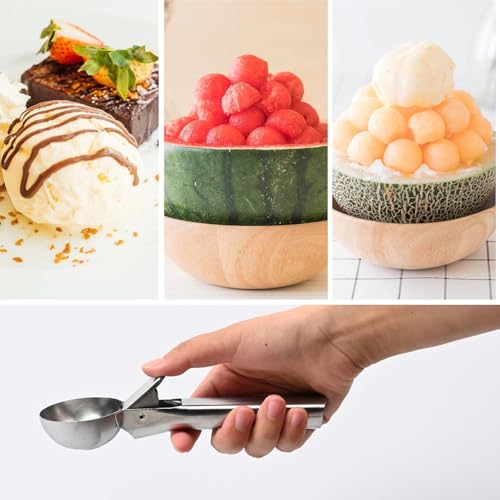 SBA PRIME Advanced Ice Cream Scoop with Easy Release - Stainless Steel, Durable, Ergonomic Handle, Perfect for Ice Cream, Gelato, Sundae, Dishwasher Safe (Silver) (Medium) - Image 4
