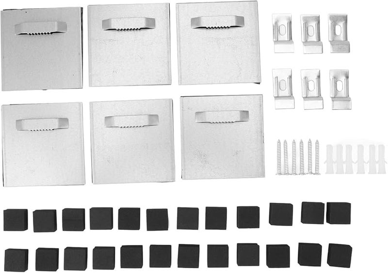 6 مجموعات من مشابك تعليق الصور المربعة مقاس 3.15 بوصة وخطاطيف حائط للتركيب للأعمال الفنية والمرايا - Image 2