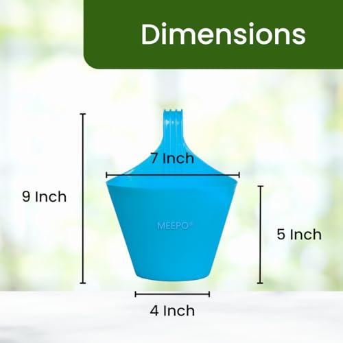 Meepo Hanging Pots for Home & Balcony Garden | Plastic Single Hook Hanging/Railing Pot Planter Flower Pots, Multicolour Set (6, 7 Inch) - Image 2