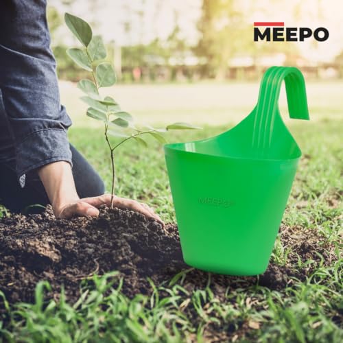 Meepo Hanging Pots for Home & Balcony Garden | Plastic Single Hook Hanging/Railing Pot Planter Flower Pots, Multicolour Set (6, 7 Inch) - Image 4