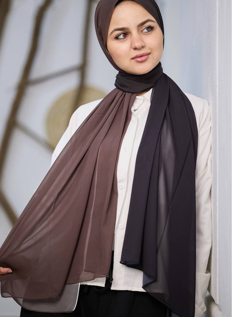 طرحة كريب شيفون ديجيتال طويلة - متعددة الألوان ديجراديه - Image 1