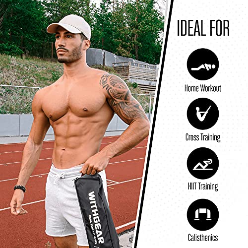WITHGEAR Folding Push Up Bar Hawk Blue | Portable Outdoor Bar & Home Workout Equipment | Duralumin Metal Dip Bar & Pushup Handles | Dip Bars for Strength Training | Lightweight Metal Bar - Image 3