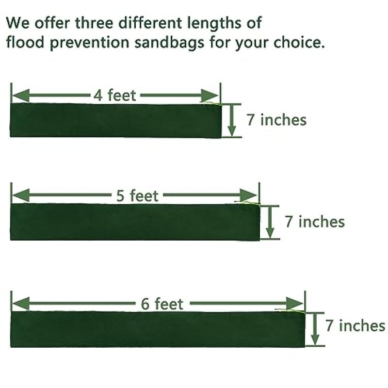 Flood Prevention Sandbags 120x19cm Reusable Water Barrier - Green Sandless Sandbags for Indoor Outdoor Flood Protection - Image 3