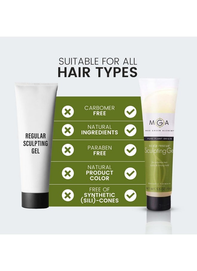 Max Green Alchemy Max Green Alchemy MGA Vegan Sculpting Hair Gel Tube - Organic Formula for Extreme Hair Style for Men & Women | Curly Hair Products Provide Strong Hold & Lasting Control | Color Safe | 5.5 Ounces  - Image 4