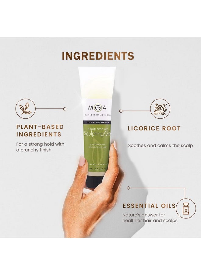 Max Green Alchemy Max Green Alchemy MGA Vegan Sculpting Hair Gel Tube - Organic Formula for Extreme Hair Style for Men & Women | Curly Hair Products Provide Strong Hold & Lasting Control | Color Safe | 5.5 Ounces  - Image 3