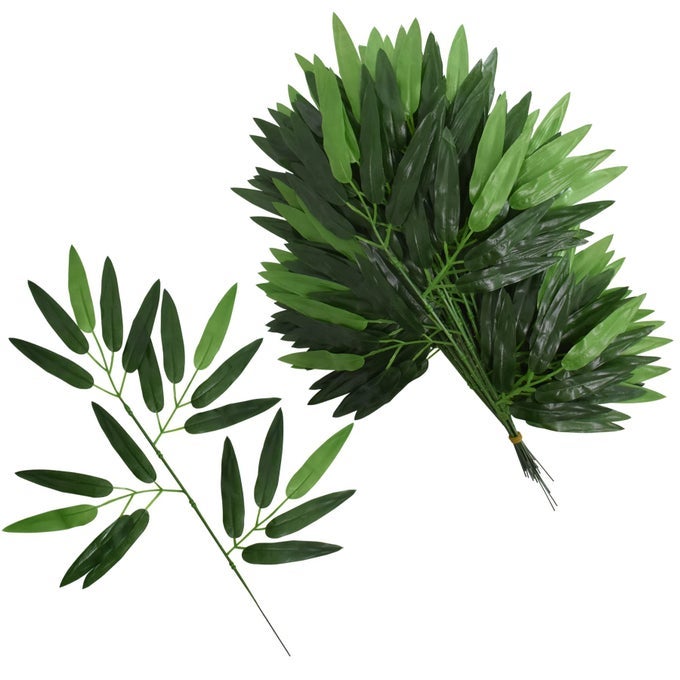 20PCS ARTIFICIAL BAMBOO LEAVES FAKE GREEN BAMBOO STICK GREENERY PLANT FOR HOTEL HOME SHELF WALL FARMHOUSE BAMBOO FOREST WIND DECORATION