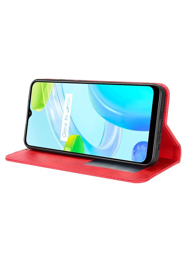 اس-توب جراب لهاتف Realme C30 4G جراب هاتف جلدي بمشبك مغناطيسي بتصميم كلاسيكي - Image 4