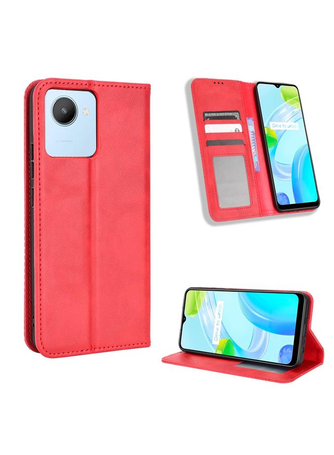 اس-توب جراب لهاتف Realme C30 4G جراب هاتف جلدي بمشبك مغناطيسي بتصميم كلاسيكي - Image 1