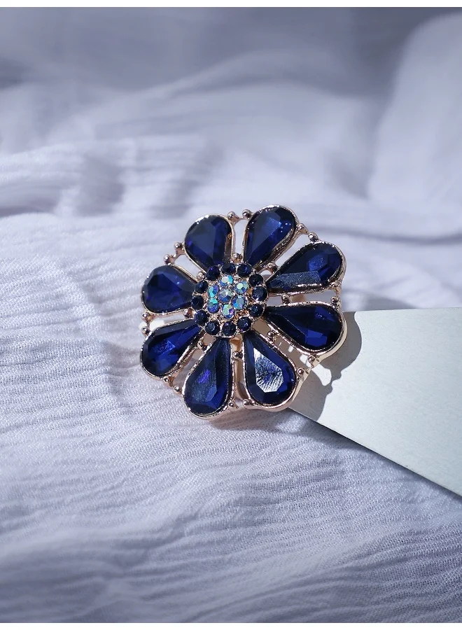 سوهي خاتم حجر مصمم للحفلات مطلي بالذهب