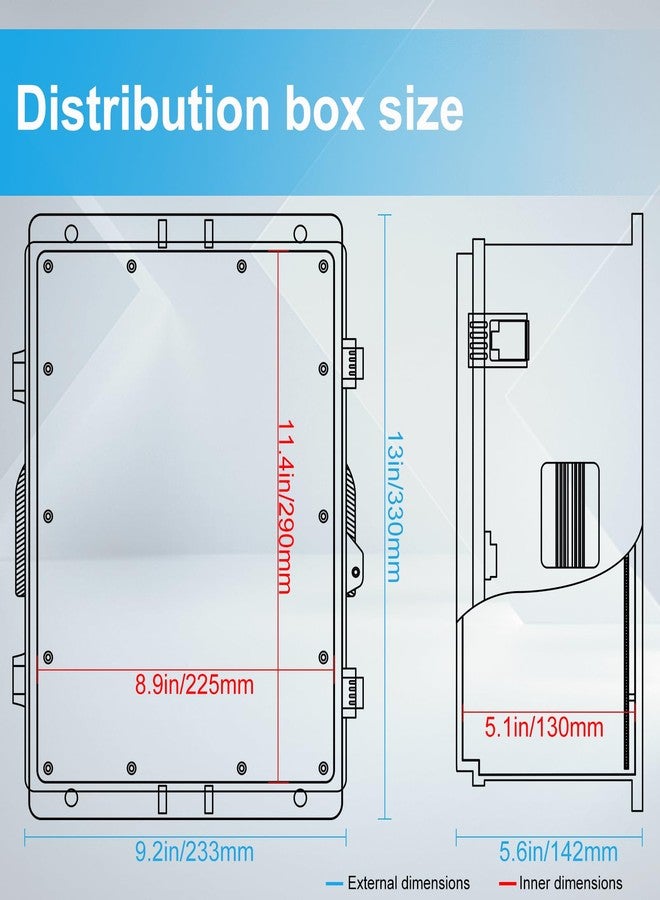 CQENPR Outdoor Waterproof Electrical Junction Box, ABS Water Resistant Enclosure with Internal Mounting Panel & Hinged Cover (15.7" H* 11" L* 5.9" W) - Image 3