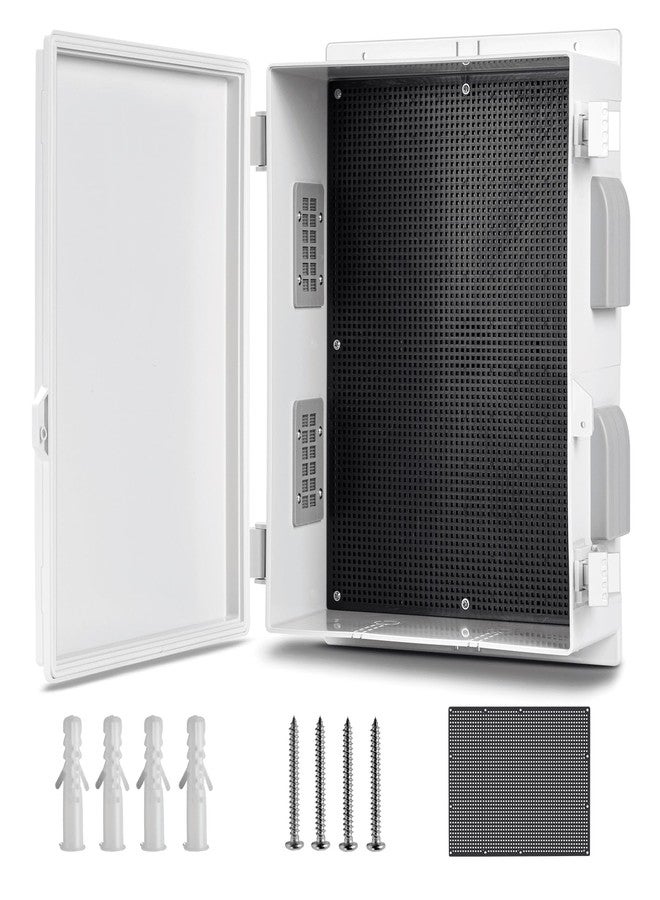 CQENPR Outdoor Waterproof Electrical Junction Box, ABS Water Resistant Enclosure with Internal Mounting Panel & Hinged Cover (15.7" H* 11" L* 5.9" W) - Image 1