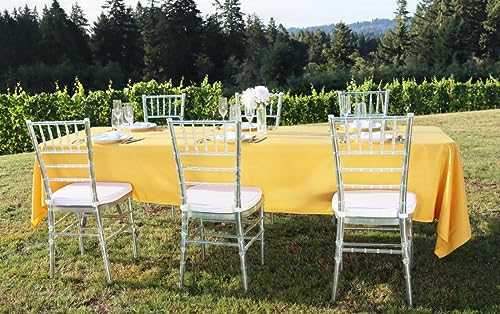 LTC LINENS LinenTablecloth Rectangular Polyester Tablecloth, Gold, 60" x 126" - Image 4