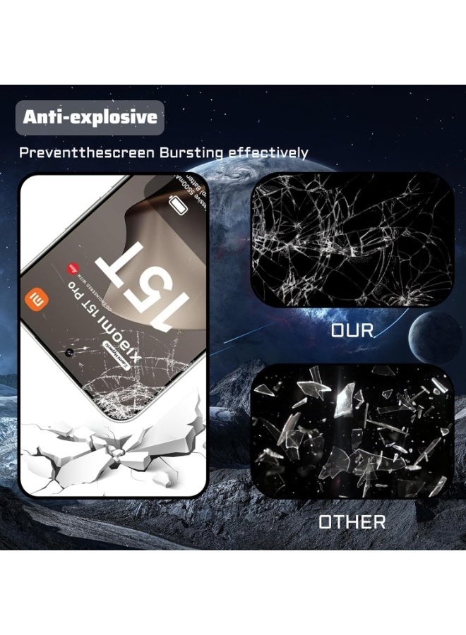Muzz Screen Protector Designed for Redmi Full Glue Bubble Free Anti-Scratch Anti-Fingerprint 9H Hardness 3D Curved Edge Tempered Glass Screen Protector for Xiaomi 15T - Image 2