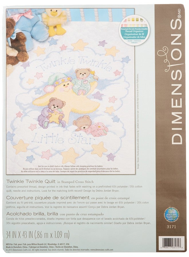 Dimensions Stamped Cross Stitch Sweet Prayer Diy Baby Quilt Kit 34'' X 43'' - Image 2