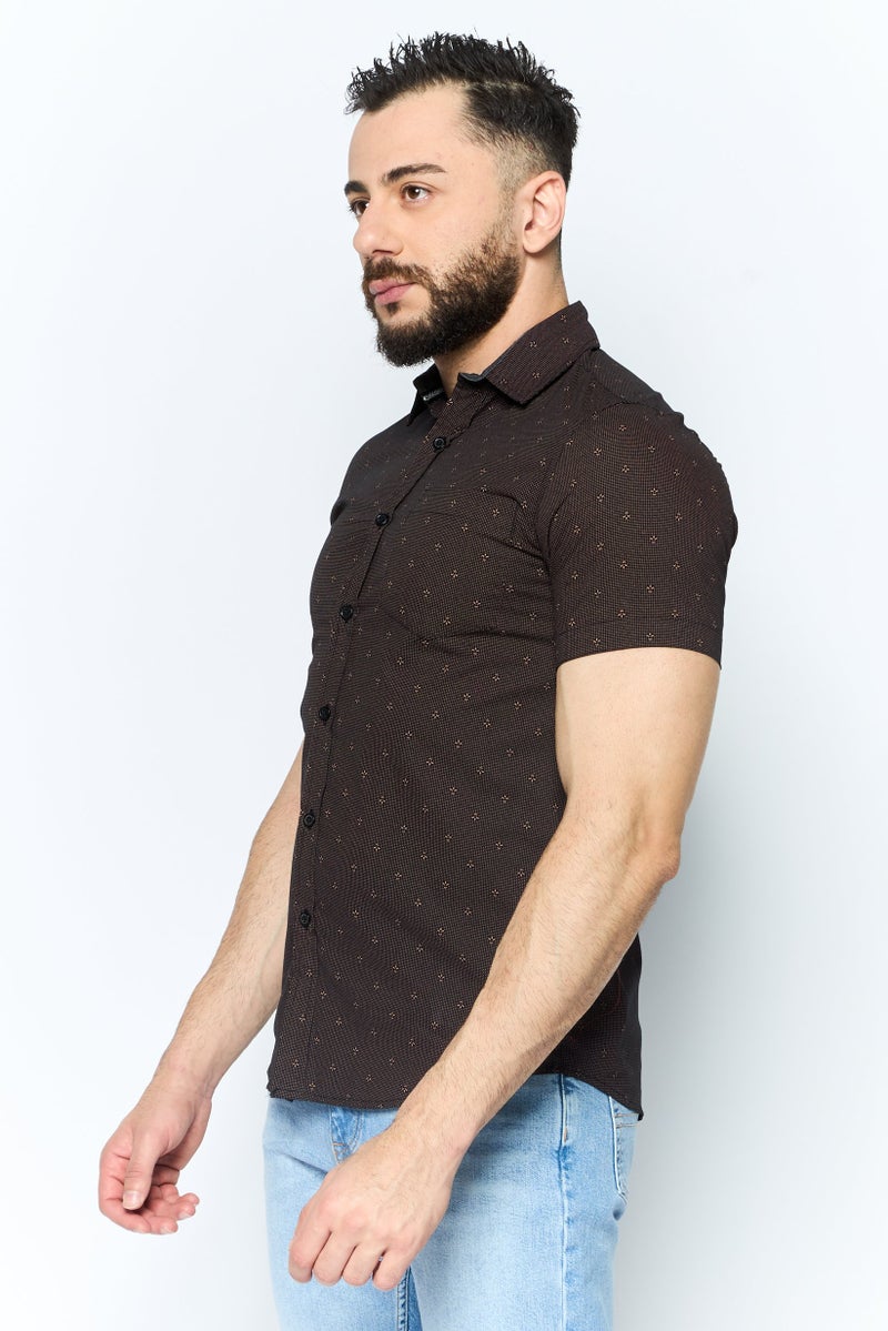 Company Eighty One Men Regular Fit Allover Print Short Sleeve Casual Shirt, Multicolor - Image 3