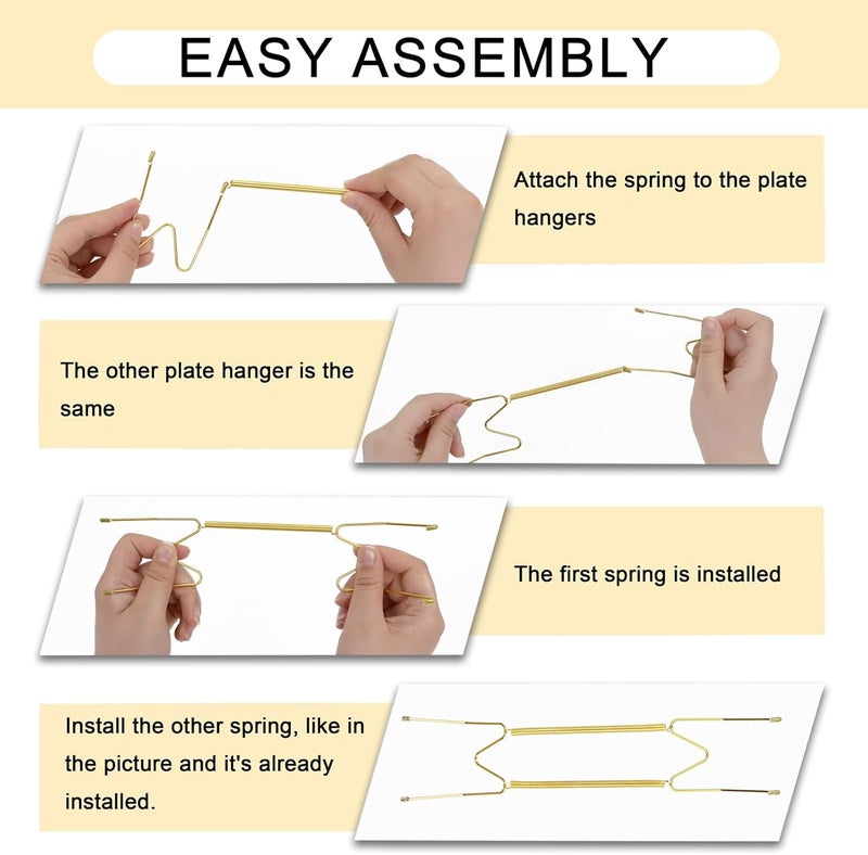 KAHIT Plate Hangers for The Wall, Plate Wall Hangers for Display Wall Plate Hangers Plate Holders for Displaying On Wall Plate Holder Platter Hangers for The Wall Plate Hanger (4"/6"/8" 3 Pack) - Image 3
