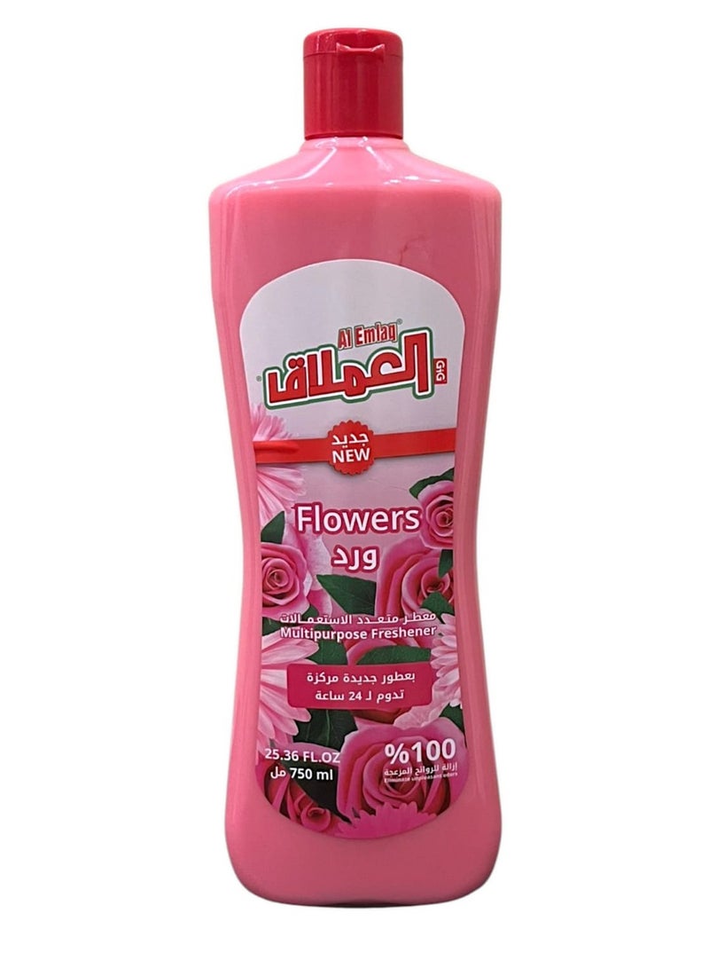 معطر متعدد الإستعمالات برائحة الورد، 100% إزالة للروائح المزعجة، 750مل