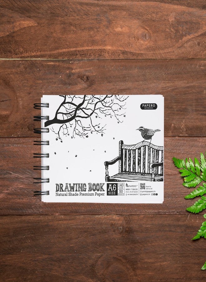 PaperO A6 Sketch/Drawing Book - 140 GSM, 100 Pages/50 Sheets, Metal Wire-O Bound - Perfect for Professional Artists, Architects, Kids, and Adults (10.5 x 14.8 cm) (Pack of 2) (Collection 1) - Image 2