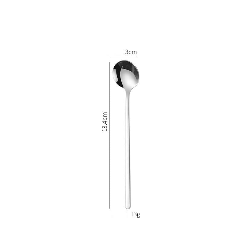 304 Stainless Steel 12 Piece Silver Dessert Spoon Set Coffee Stirring Spoons Tableware - Image 3