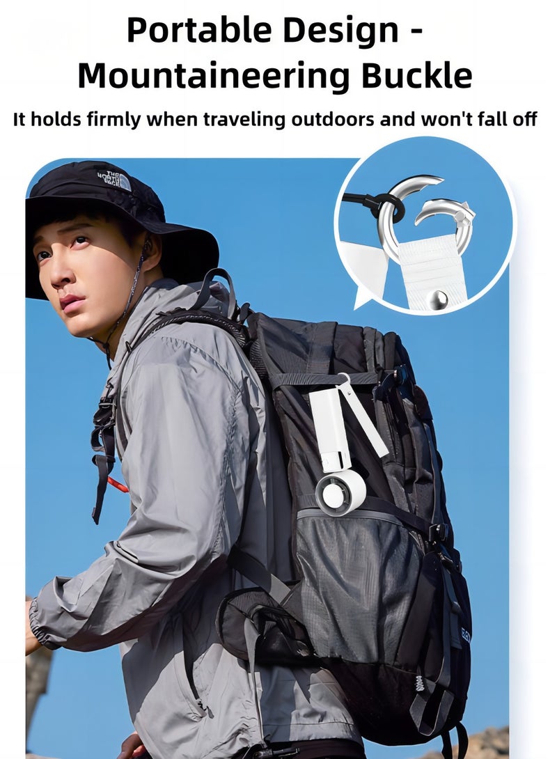 ZTEK Portable Rechargeable Handheld Fan - 199-Speed Adjustable Mini USB Fan, 4000mAh Fast Charging Cooling Fan with Turbo Boost, Type-C Charging for Travel, Office, Outdoor, Home & Desk (White) - Image 5