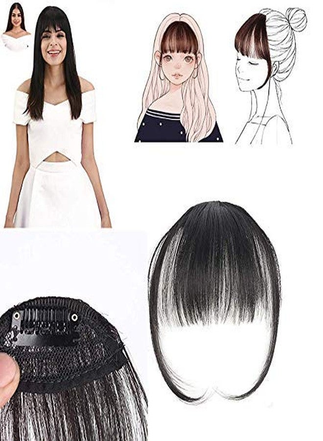 TREXEE Clip on Hair Bang Front Hair Fringe Hair Extension Hair wig band Headband Hair piece Women And Girls (NATURAL) - Image 3