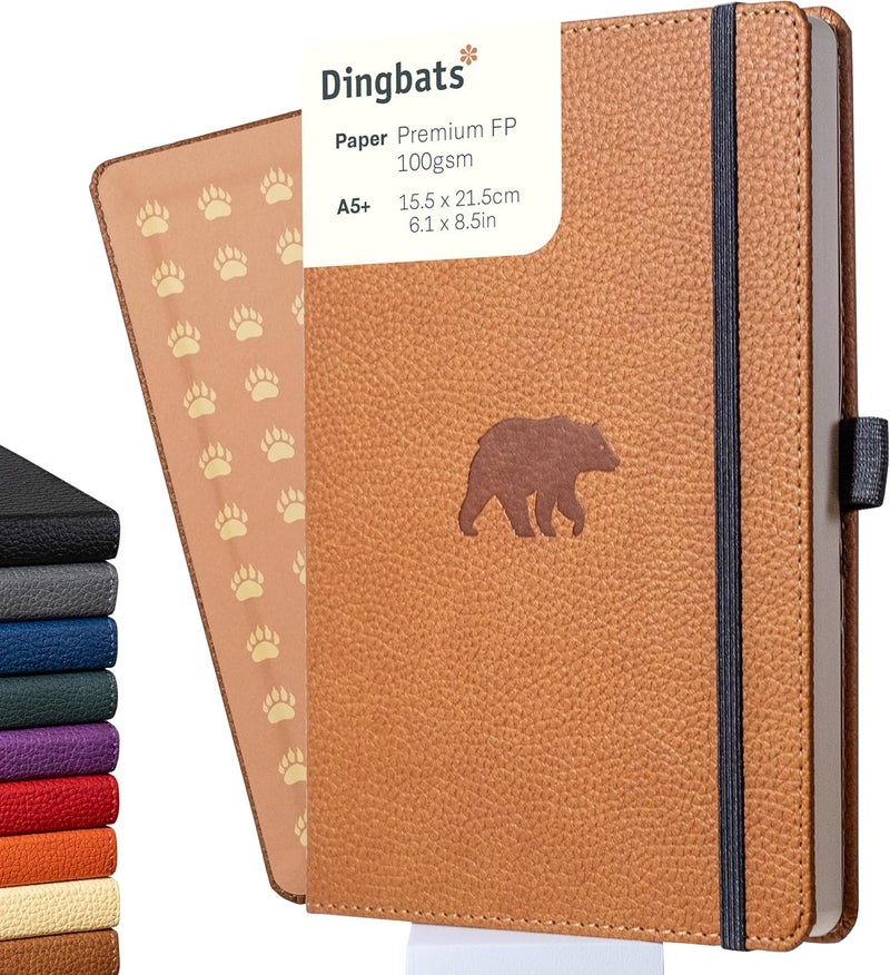 Dingbats* Notebooks Dingbats* Wildlife A5 Brown Bear Notebook - Squared Economical upgraded quality - Image 1
