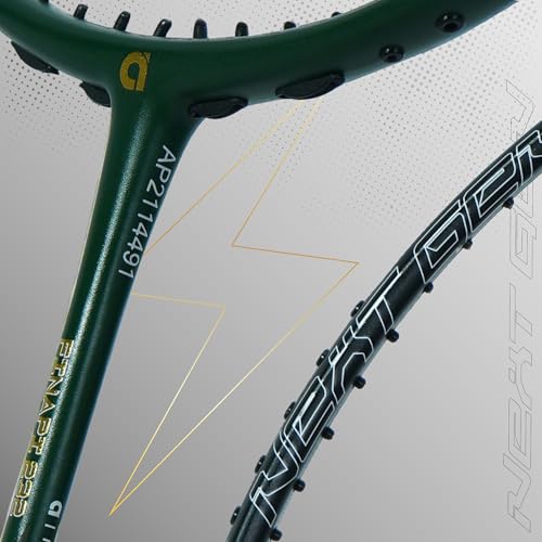 Apacs Finapi 232 Next Gen (40LBS, Unstrung) | Ultra Slim Shaft | 4U All Rounder | Made with 100% UHM Japanese Graphite | Special Edition Badminton Racket with Cover (Green) - Image 4
