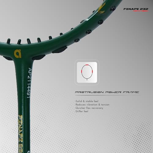 Apacs Finapi 232 Next Gen (40LBS, Unstrung) | Ultra Slim Shaft | 4U All Rounder | Made with 100% UHM Japanese Graphite | Special Edition Badminton Racket with Cover (Green) - Image 3