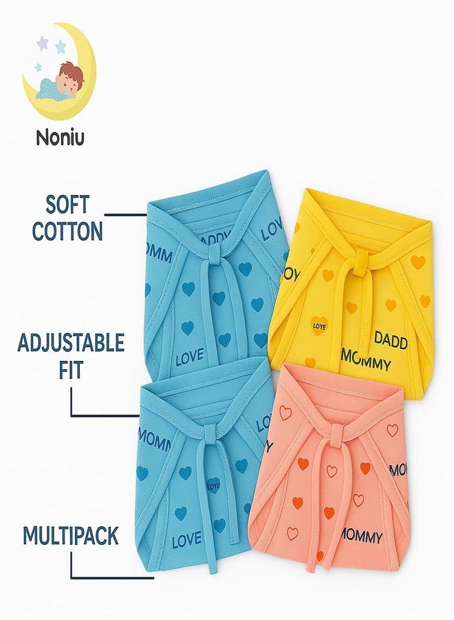 NONIU 10 Pcs Nappies for New Born Baby | Nappy for Newborn | Soft Cotton Langots for 0 to 6 Months Babies | Adjustable & Washable Langot (Multicolour) - Image 2