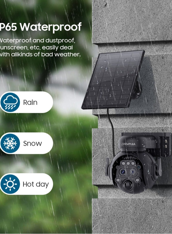 Generic SHIWOJIA 12X Zoom 4GSolar Security Camera 8MP Night Vision Dual-Lens Outdoor Video 5W Solar Battery Camera PIR Human Detection  - Image 2
