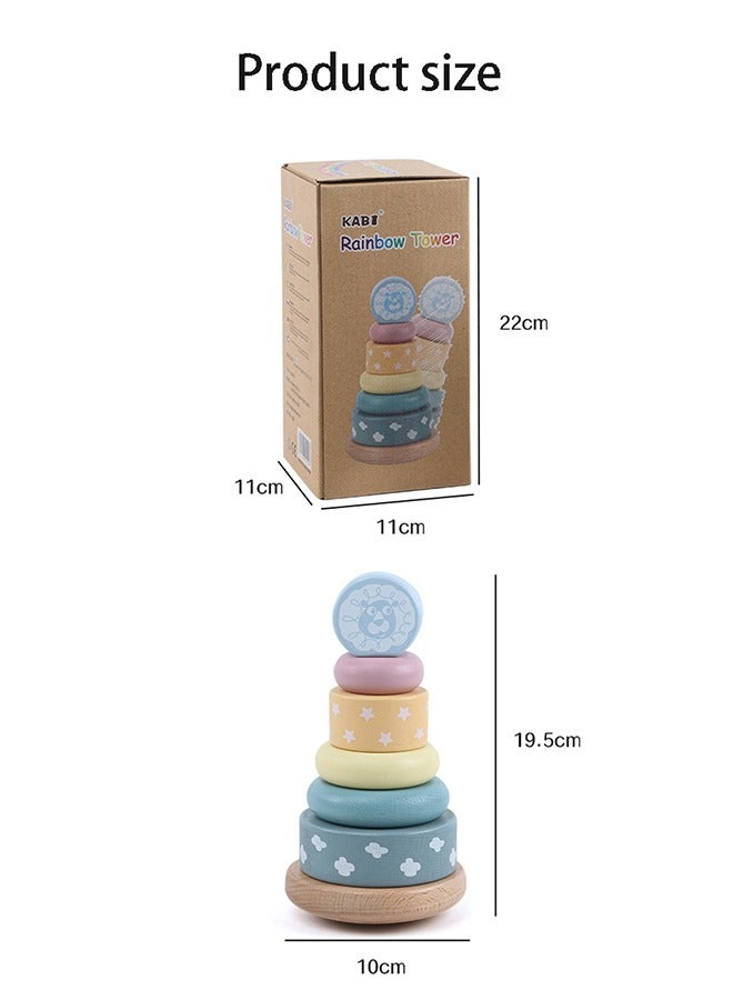 BAYBEE Baybee Montessori Rainbow Tower Janga Stacking & Sorting Ring Toys Pre School Learning and Educational Toy for Toddler Kids Boys & girls 2/3/4/5 Years and Up  - Image 4