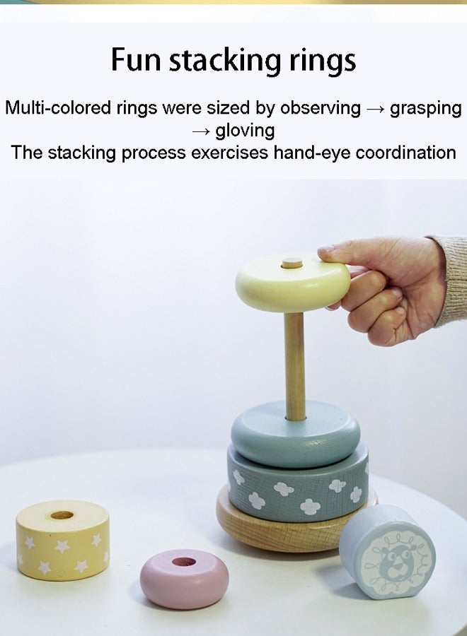 BAYBEE Baybee Montessori Rainbow Tower Janga Stacking & Sorting Ring Toys Pre School Learning and Educational Toy for Toddler Kids Boys & girls 2/3/4/5 Years and Up  - Image 3