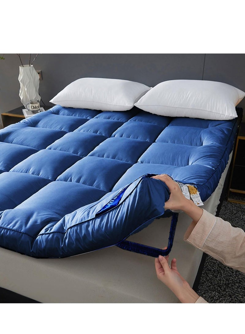 The Home Mart Home Mart Ultra-Plush 4-Inch Hotel Mattress Topper (120x200 cm) – 900 GSM Microfiber Fill, Firm Support, Super Soft Brushed Fabric, Deep Pocket Design with 4-Way Stretch Elastic Straps  - Image 1