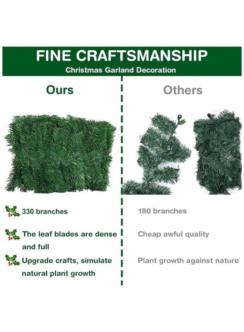 AUTOYSUR إكليل عيد الميلاد 270 سم، إكليل شجرة عيد الميلاد الاصطناعية، إكليل شجرة Xmax، إكليل من الخضرة الناعمة للزينة الداخلية والخارجية لعيد الميلاد - Image 5